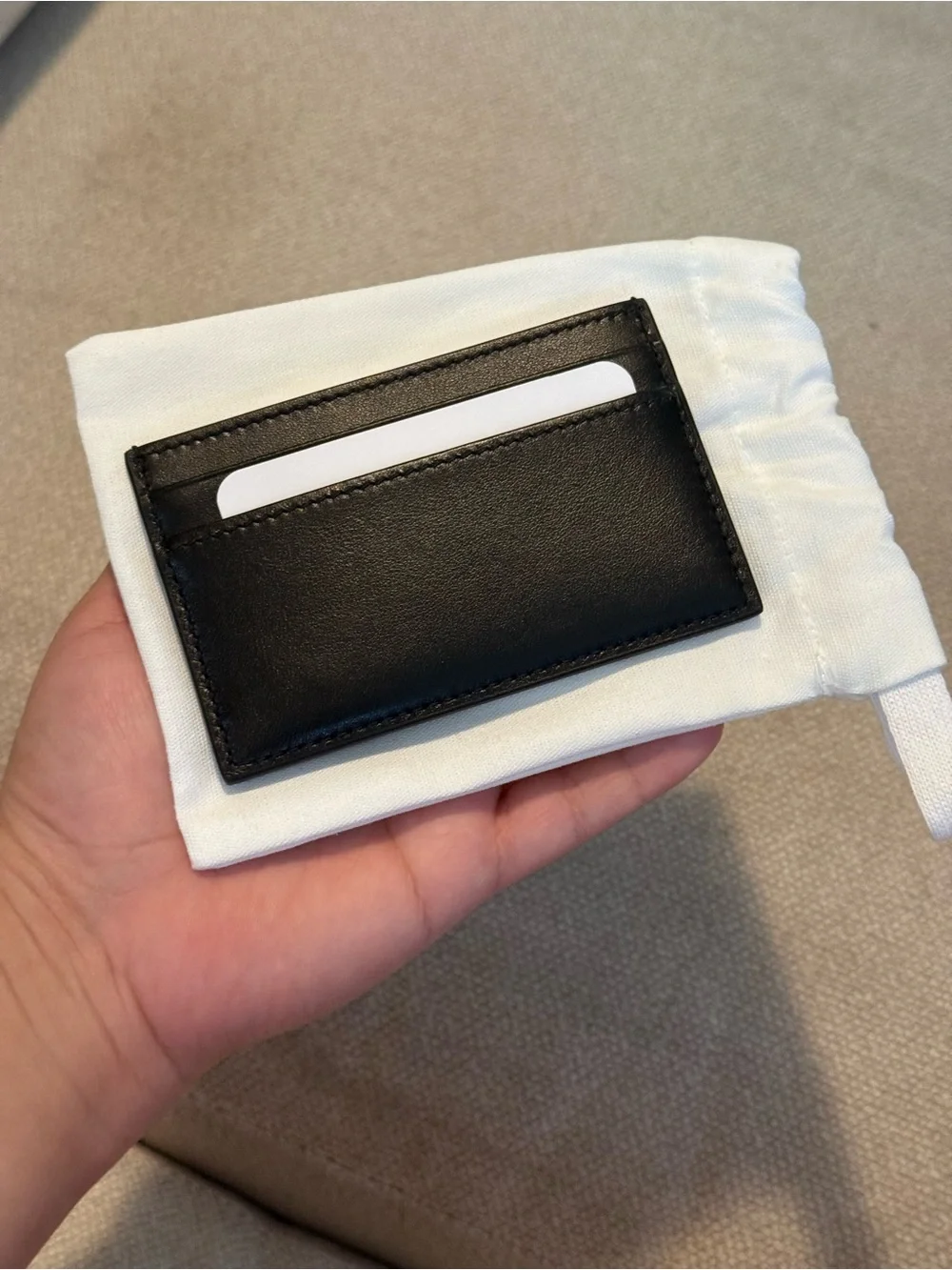 Authentic Gucci Black Leather Card Holder with Silver Horse Bit Accent